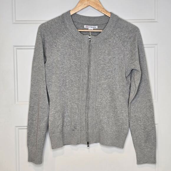 Cutter & Buck 100% Cotton Gray Full Zip Sweater XS – Timeless Knit Style NWT - Picture 1 of 9